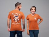 Official Dutch Lion Legion - Oranje T-shirt - Qatar 2022 - WK Voetbal - WK 2022 - Oranje shirt Qatar - Oranje shirt maat S - Shirt met ronde hals - Witte Leeuw - Unisex Tshirt