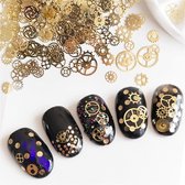 Décoration des ongles | pierres à ongles | Engrenages d'or | Engrenages Art' ongle | Art des ongles Steampunk
