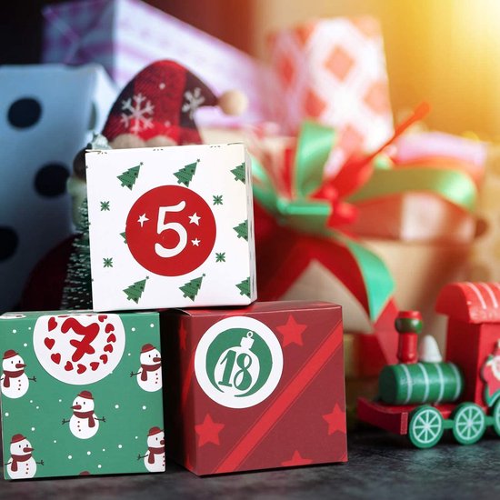 Calendrier De L'Avent DIY à Remplir – 24 Boîtes Cadeaux En Papier Kraft, Décorations De Noël, Compte à Rebours Festif