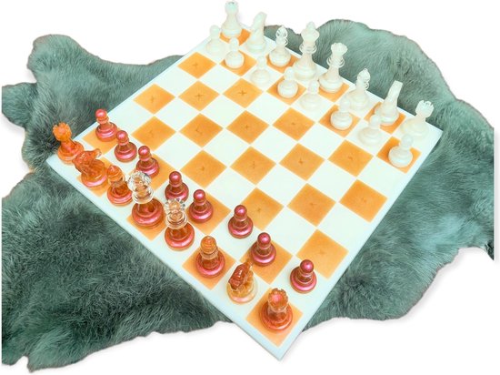 Thumbnail van een extra afbeelding van het spel Resin Art JR: Schaakbord / Schaakspel / Schaakbord met schaakstenen