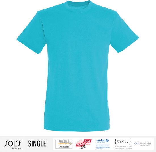 Sol's Heren T-Shirt 100% biologisch katoen Ronde hals Lichtblauw Maat 3XL