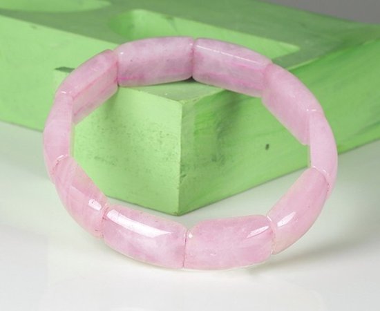 Hetty'S - Roze armband - Van Rozenkwarts - Maat 20 cm