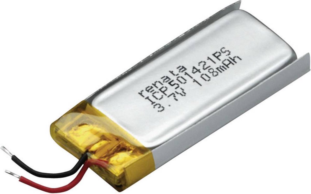 Renata ICP501421PS Speciale oplaadbare batterij Prismatisch Kabel LiPo 3.7 V 115 mAh