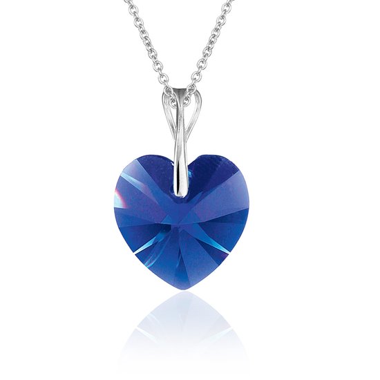 Montebello Ketting Pim HZ57 - Swarovski® Hart - 925 Zilver Gerhod. - Ø14mm - 45cm