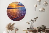 WallCircle - Cercle Mural - Cercle Mural - Mer - Plage - Coucher de Soleil - Nuages - Horizon - Aluminium - Dibond - 120x120 cm - Intérieur et Extérieur XXL
