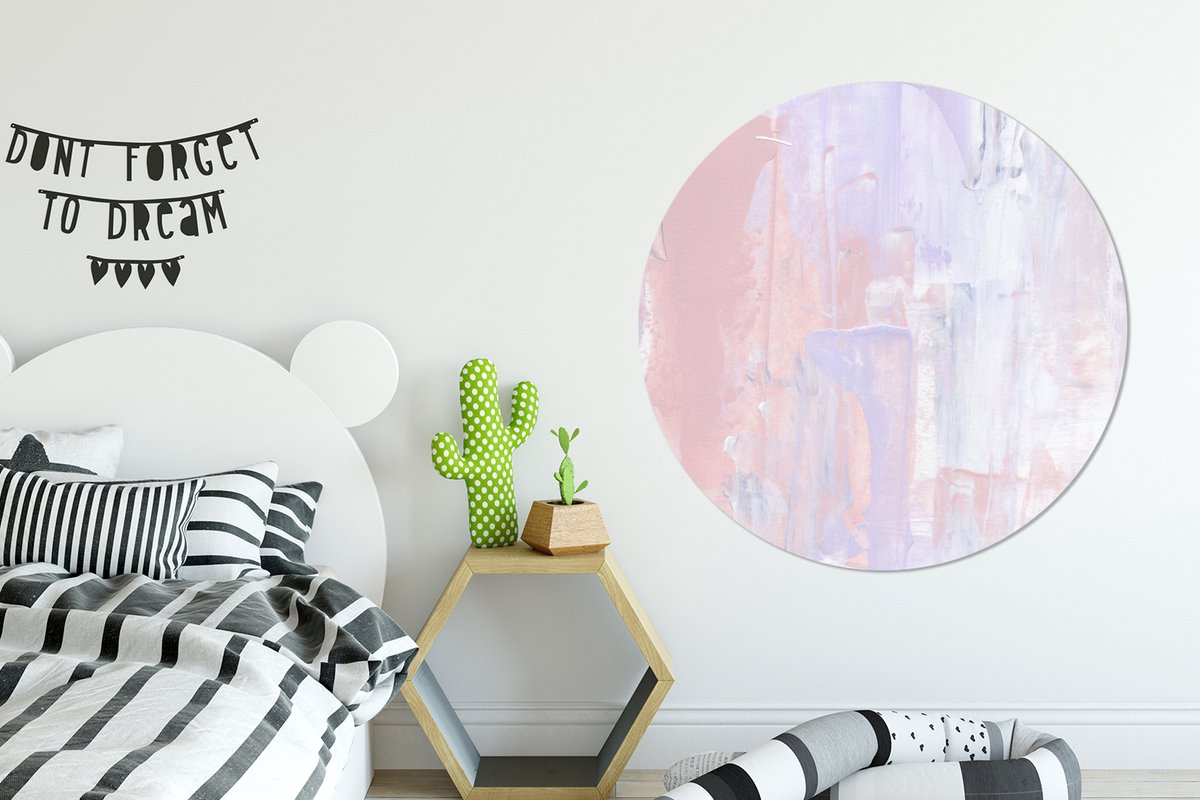 WallCircle - Wandcirkel - Muurcirkel - Verf - Pastel - Design - Aluminium - Dibond - 120x120 cm - Binnen en Buiten XXL
