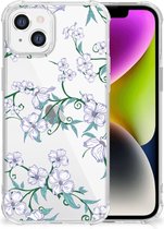 Smartphone hoesje Geschikt voor iPhone 14 Siliconen Hoesje met transparante rand Blossom White