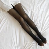Fleece Legging - Fleece Panty - Thermo Legging - Gevoerde panty - Warme panty - One Size - Zwart