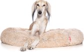 Snoozle Donut Hondenmand XXL - Fluffy Hondenmand Groot 100 cm - Ronde Grote Hondenmand Beige - Superzacht Hondenbed - Anti-Stress Hondenkussen Creme Bruin