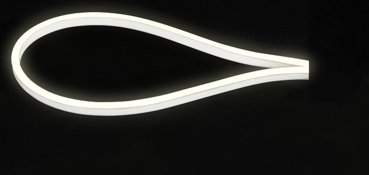 LED Strip / Neon Flex - 6Watt/meter - 6400K Koud Wit -540 Lumen per meter - 5 Meter - 230V - Waterdicht IP65