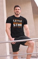 Rick & Rich - T-Shirt Little Rock Star Lets Rock - T-shirt met opdruk - T-shirt Muziek - Tshirt Music - Zwart T-shirt - T-shirt Man - Shirt met ronde hals - T-Shirt Maat XL