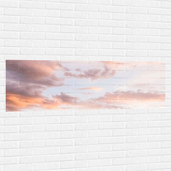WallClassics - Muursticker - Pastelkleuren in de Lucht - 150x50 cm Foto op Muursticker