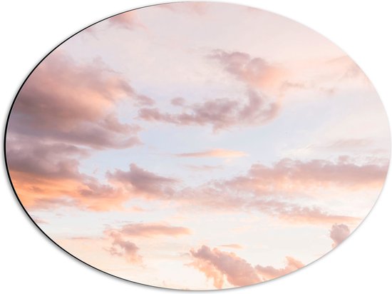 WallClassics - Dibond Ovaal - Pastelkleuren in de Lucht - 56x42 cm Foto op Ovaal (Met Ophangsysteem)