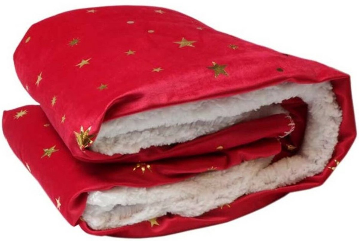Unique Living Plaid Lekker Zacht Met Sterren Motief - Winter Kerst - 150 x 200 cm - Rood