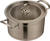 Kookkunst Holland RVS braadpan/kookpan met glazen deksel - inductie - Ø 24 cm