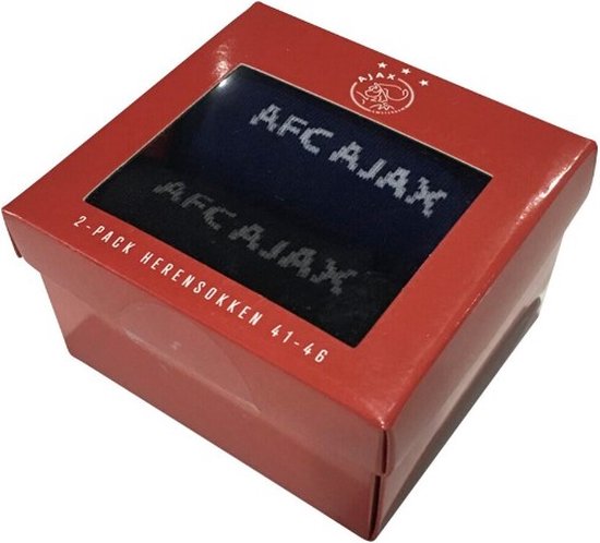 AFC Ajax Sokken – 2 Pack – Donkerblauw en Zwart – Heren Sokken – Maat 41 -46