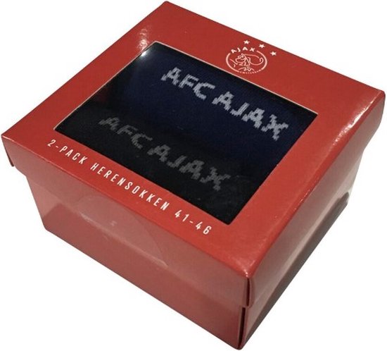 AFC Ajax Sokken - 2 Pack - Donkerblauw en Zwart - Heren Sokken - Maat 41 -46