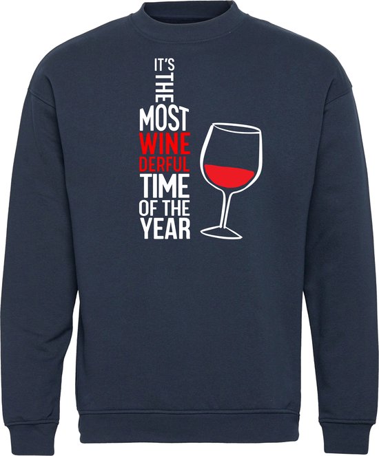 Kersttrui Most Winederfull Time | Foute Kersttrui Dames Heren | Kerstcadeau volwassenen | Kerst | Navy | maat 4XL