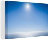 Un ciel bleu clair sur l'océan Toile 120x80 cm - Tirage photo sur toile (Décoration murale salon / chambre)