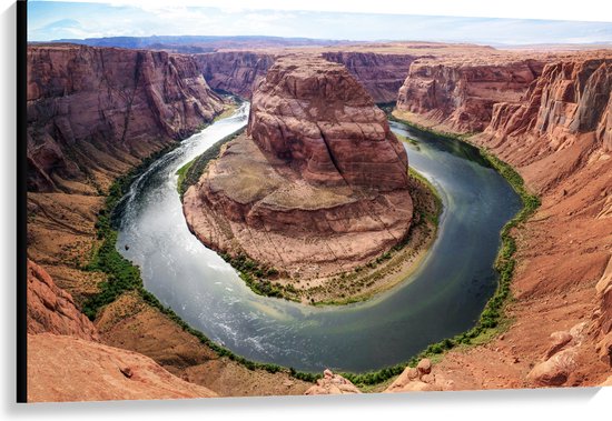 WallClassics - Canvas  - Horseshoe Bend Rotsen, Arizona - 120x80 cm Foto op Canvas Schilderij (Wanddecoratie op Canvas)