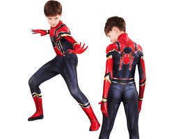 Lifect Kids® Spiderman Verkleedpak Kind – Maat S - Spiderman Kostuum Jongen - Spiderman Speelgoed - Spiderman Masker – Pak Superheld- Halloween Kostuum Kind - Carnavalskleding