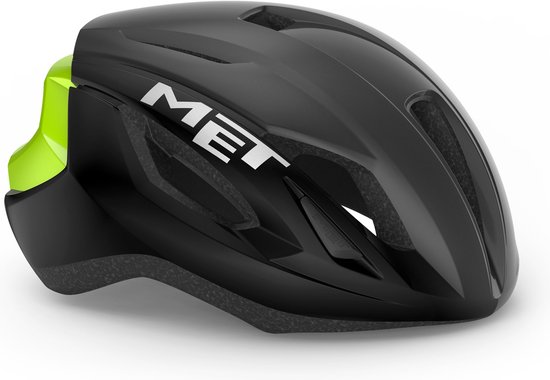 MET Strale Fietshelm - Maat S - Black Fluo Yelllow Reflective Glossy