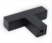 Meubelknop Zwart Vierkant - RVS - 50mm