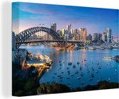 Canvas Schilderij Uitzicht op Sydney, Australië - 120x80 cm - Wanddecoratie