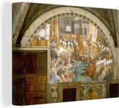 Canvas Schilderij De kroning van Karel de Grote - Wandschilderij van Rafaël - 40x30 cm - Wanddecoratie