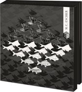 Bekking & Blitz - Wenskaartenmapje - Set wenskaarten - Kunstkaarten – Grafische kunst - Museumkaarten - Uniek design - 10 stuks - Inclusief enveloppen – Zwart & Wit - Black & White - M.C. Escher