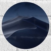 WallClassics - Muursticker Cirkel - Woestijn in de Nacht - 20x20 cm Foto op Muursticker