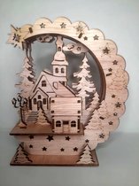 Goluch Decor - Kerst decoratie - houten - verlichte - 22cm x 19cm