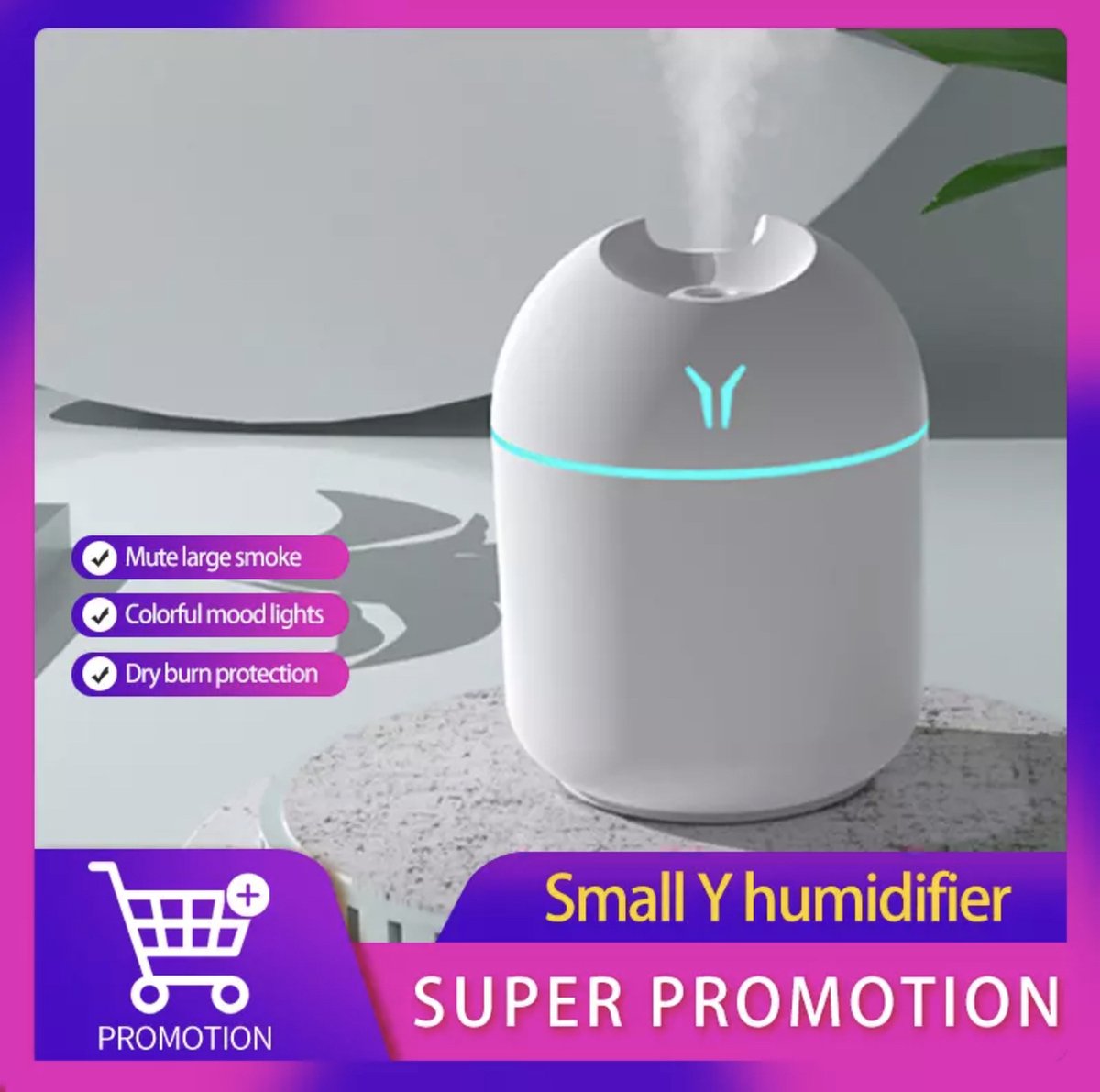 Luchtbevochtiger | Wit | Klein | USB | 250ML | 4-8H | Mini | Aroma