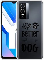 Vivo Y76 Hoesje Life Is Better With a Dog - Designed by Cazy
