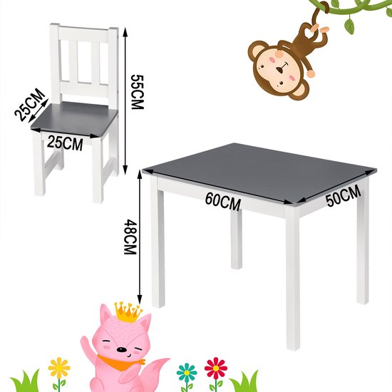 Stijvolle speeltafel, kinderspeeltafel met magnetisch krijtbord
