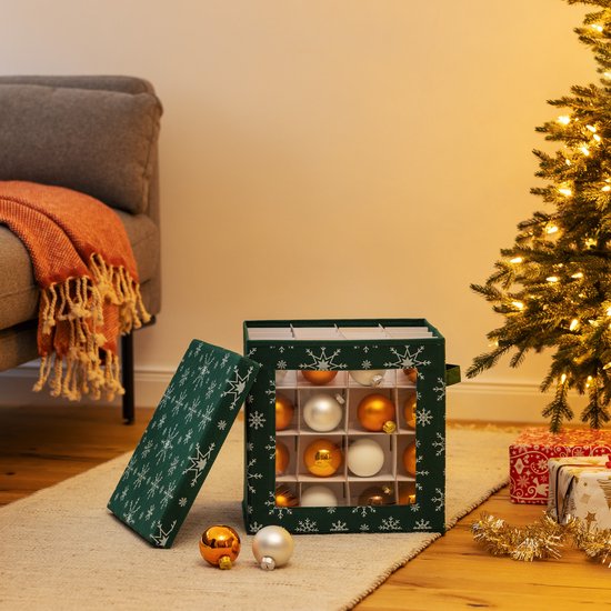 Navaris kerstballen opbergbox 64 vakken - Opvouwbare opbergdoos voor  kerstdecoratie -... | bol