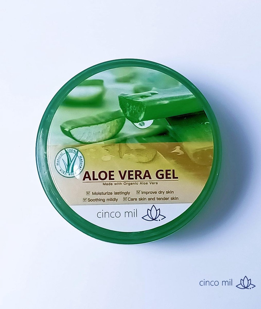 cinco mil - AloeVera Gel - 100% Natural - Skincare - Luxe gift - Gezichtsverzorging - Cadeau - Dames cadeau - Cincomil.nl cadeau - Huidverzorging - Geschenk - Voor alle huistype
