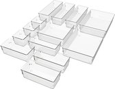 Waal® organizer bakjes (set van 13 bakjes) - Lade organizer - Lade verdeler - keuken - kantoor - make-up - bureau - transparant