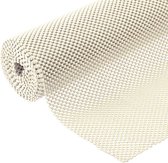 Antidérapant Beige mat | Tapis Antidérapant 45x125 cm Motif Grillage pour Bureaux et Tiroirs de cuisine | Accessoires d'intérieur