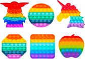 Allerion® Fidget Toy Pop-It - Set de 6 pièces - Couleurs arc-en-ciel - Pop It - Fidget Toys différentes couleurs - speelgoed de concentration - Set de couleurs Rainbow