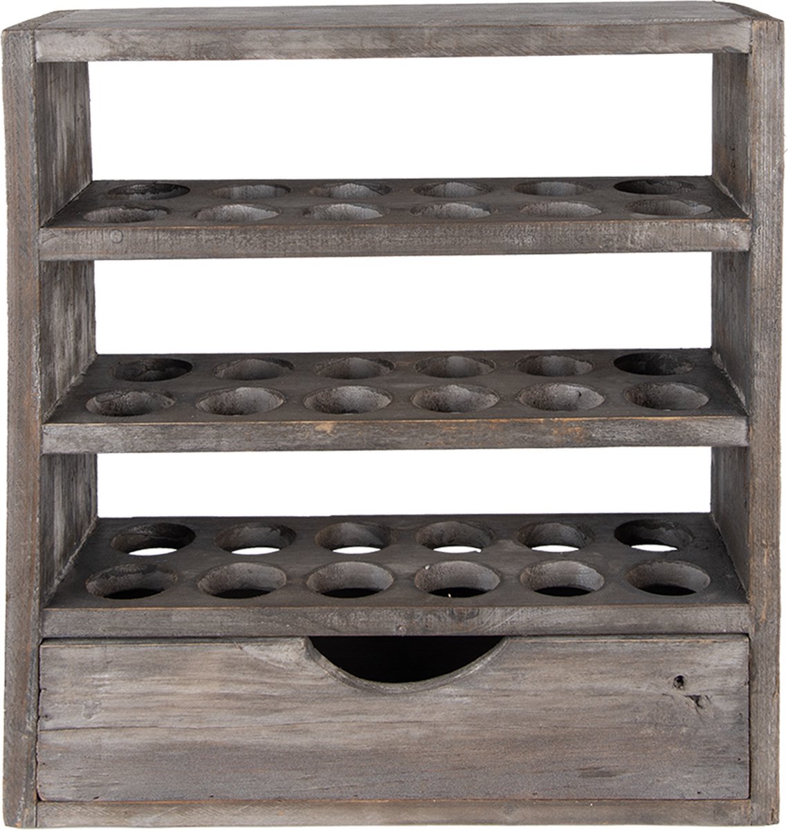 Clayre & Eef Eierkastje 35x11x38 cm Grijs Hout Rechthoek Eierhouder