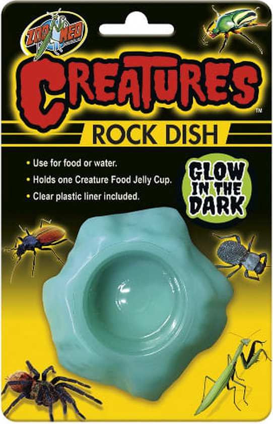 Zoo Med Creatures Rock Dish Glow in the Dark - Voerbakje - Waterbakje - Houder Voor Jelly Cup