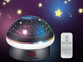 Plafond projector paddenstoel ontwerp - zwart - led sterrenlamp - nachtlamp - voeding via usb of batterijen - Xd Xtreme - met timer - met afstandsbediening - 360 graden rotatie - 8 kleuren weergave -