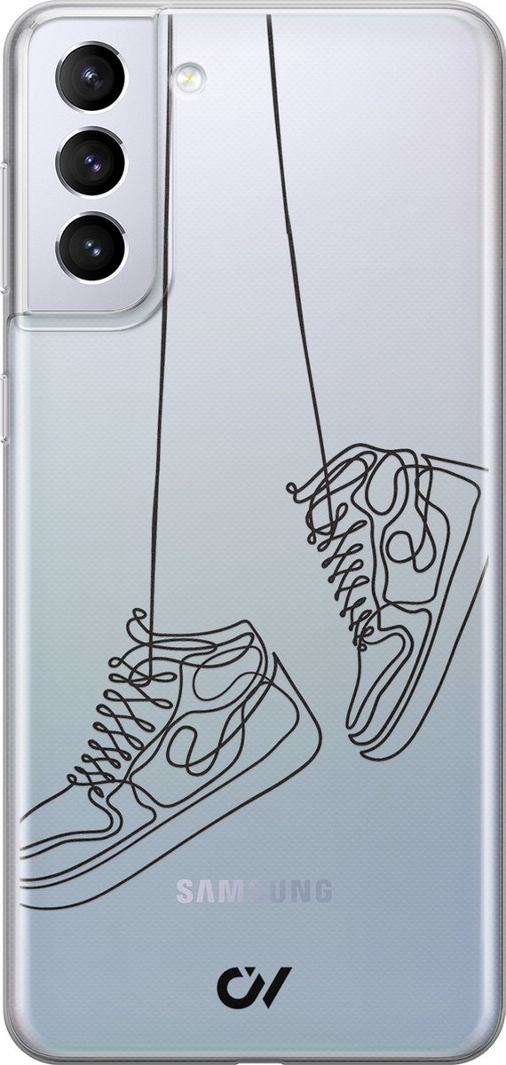 Samsung S21 hoesje - Sneakers - Schoenen - Transparant - Soft Case Telefoonhoesje - TPU Back Cover - Casevibes