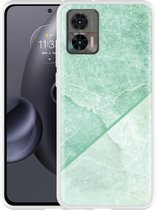 Motorola Edge 30 Neo Hoesje Green Marble - Designed by Cazy