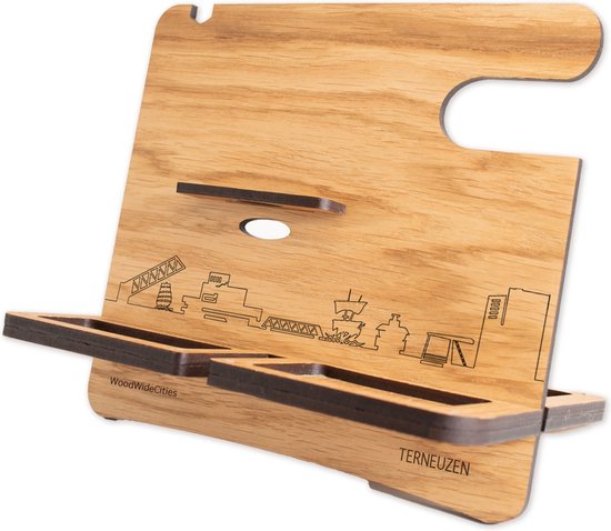 Skyline Desk Organizer Terneuzen - Chêne - Desk Organizer - Phone Holder - Tablet Holder - Smartwatch Holder - Sort stuff