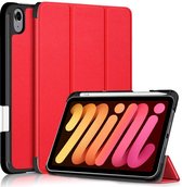 Just in Case Trifold Case With Pen Slot hoes voor iPad mini 6 - rood