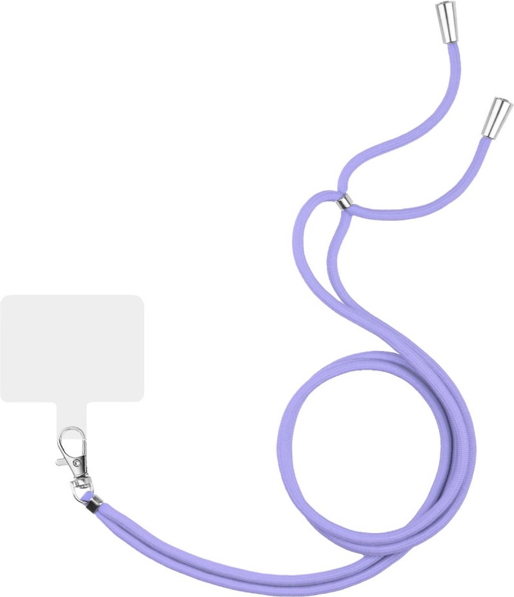 Peachy Telefoonkoord Multifunctioneel Verstelbaar met Patch - Paars