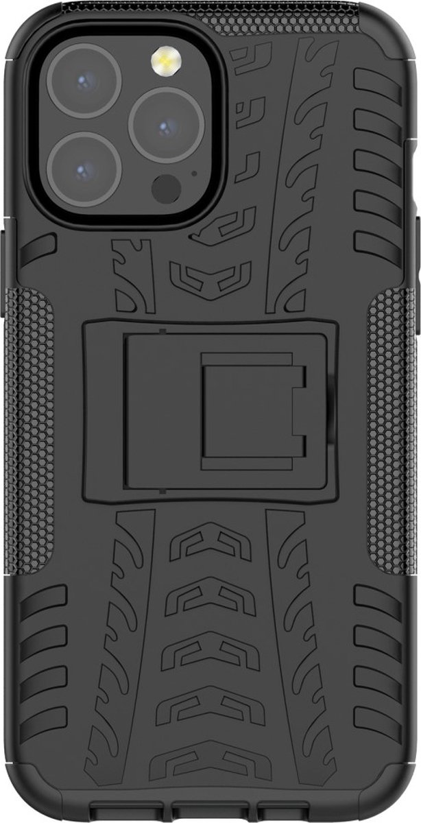 Peachy Shockproof TPU met stevig hoesje geschikt voor iPhone 13 Pro Max - zwart