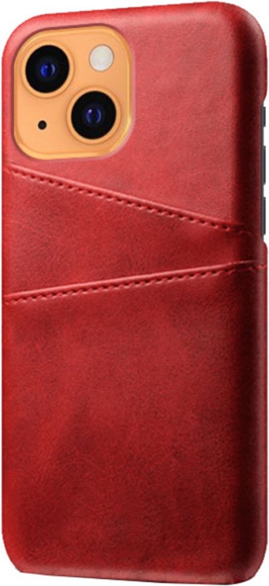 Peachy Duo Cardslot Wallet kunstleer hoesje geschikt voor iPhone 13 - rood